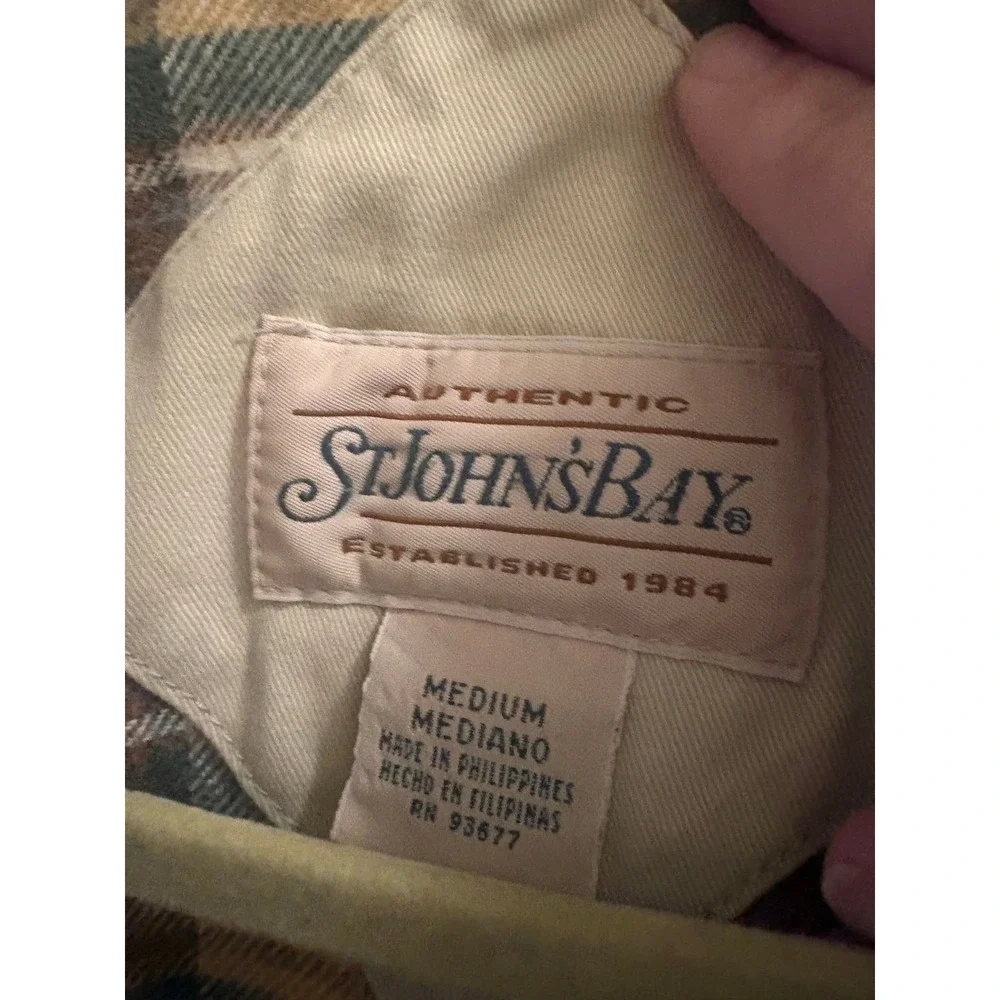#1O Vintage St John's Bay brown cream barn coat men's medium